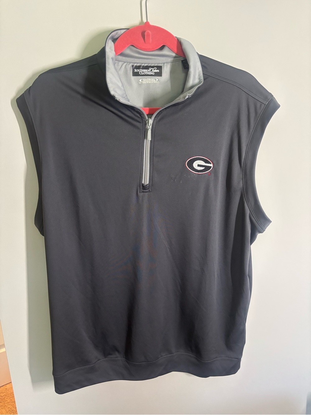Georgia Bulldogs Gray Sleeveless Quarter-Zip Pullover